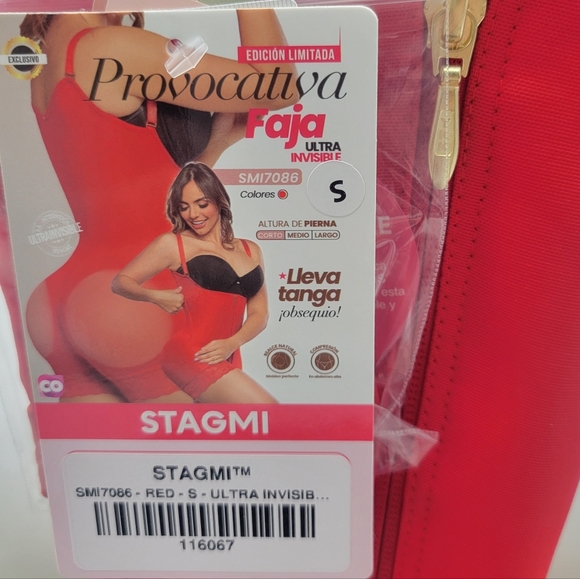 Limited Edition Stagmi Sexy Red Faja Girdle Womens Best Shaper Shapewear + Thong - Picture 13 of 17